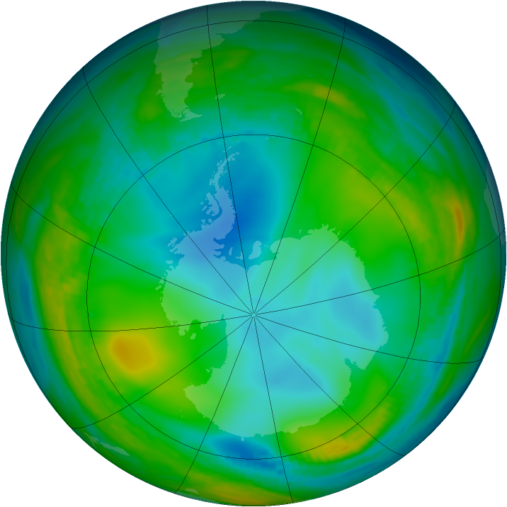 Antarctic ozone map for 09 June 1981
